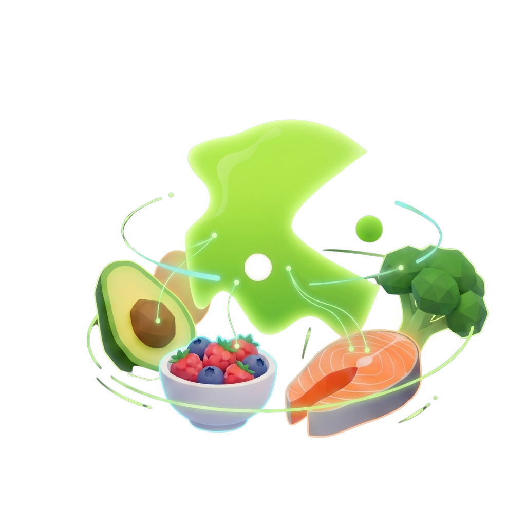 The Fitt mascot — a one-eyed lime-green blob that analyzes your food